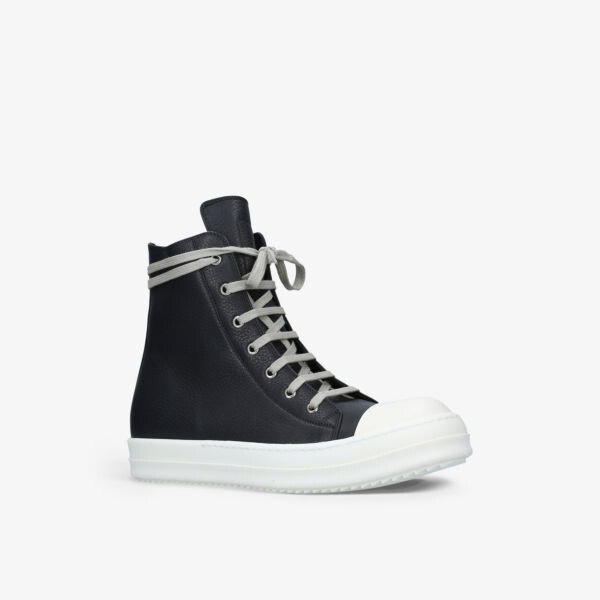 Высокие кроссовки из зерненой кожи Rick Owens, черный — фото 3
