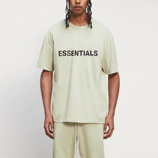 Футболка fw20 logo tee 'sage' Fear Of God Essentials, зеленый — фото 4