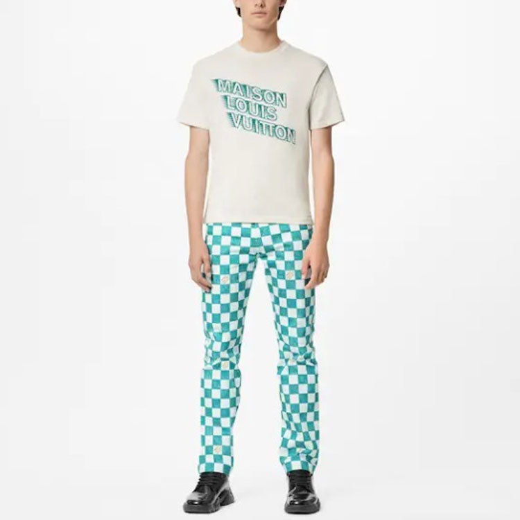 Футболка LOUIS VUITTON FW21 Maison LOUIS VUITTON LV Logo Tee 1A99ZS, кремовый — фото 2