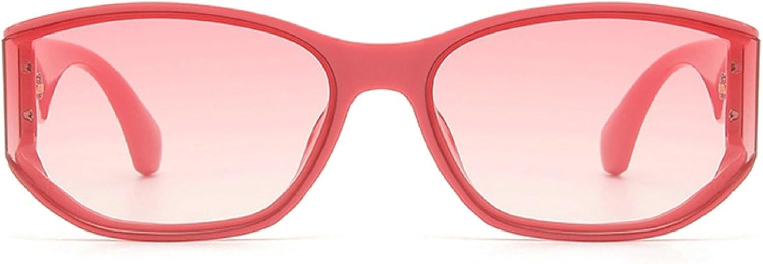 

Модные квадратные солнцезащитные очки для женщин в стиле ретро с изогнутыми линзами и градиентным переходом цвета, защита от УФ-излучения UV400, стильные мужские солнцезащитные очки цвета шампанского mincl, Pink