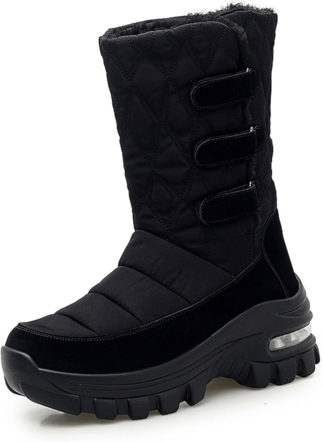 

Мужские и женские зимние снегоступы, водонепроницаемые, с теплой флисовой подкладкой, зимние походные ботинки до щиколотки, противоскользящие, подходят для холодной погоды, прогулок, работы и спорта Generic, черный