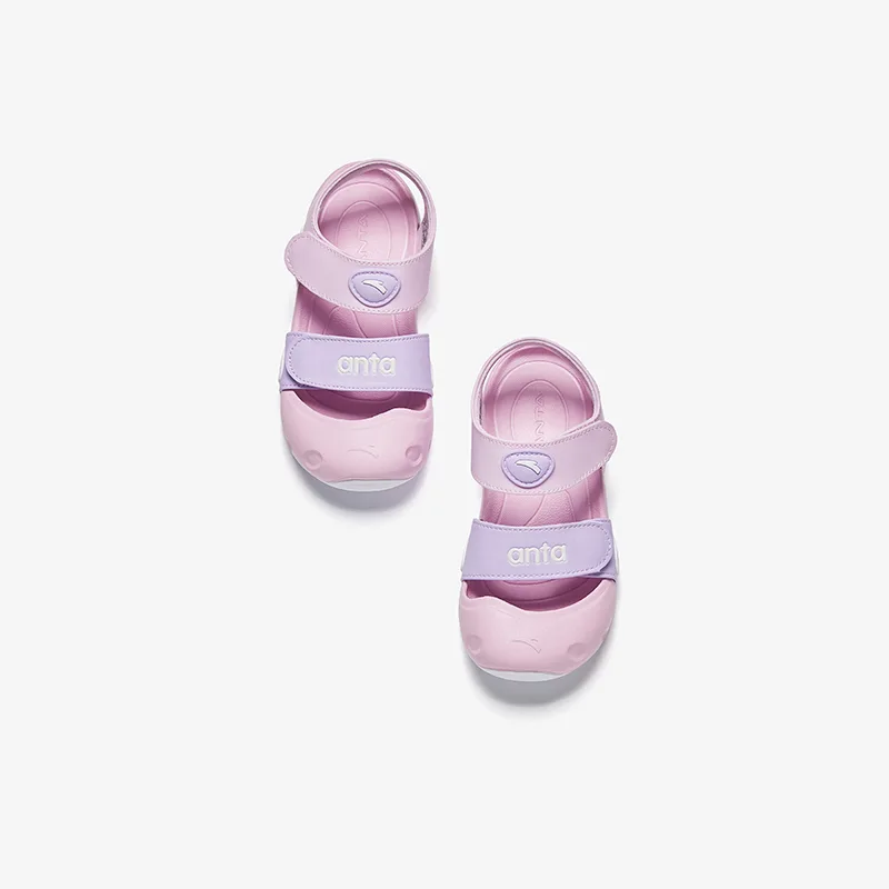 Antakids Synthetic Leather Slip Resistant Anti Kick Breathable Lightweight Cushioning Low top Toddler Shoes Pink Purple — фото 4
