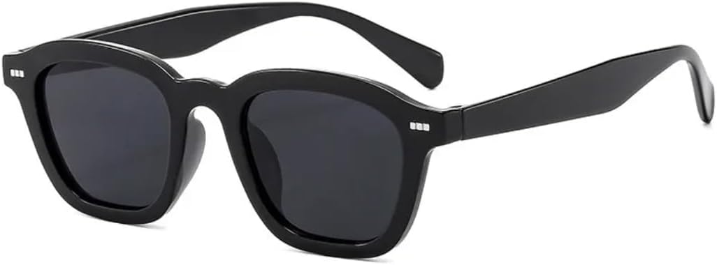 

Классические квадратные женские солнцезащитные очки с винтажным декором в виде заклепок, мужские солнцезащитные очки для вождения и путешествий с защитой от УФ-излучения UV400 TVTBBVV, Black Gray