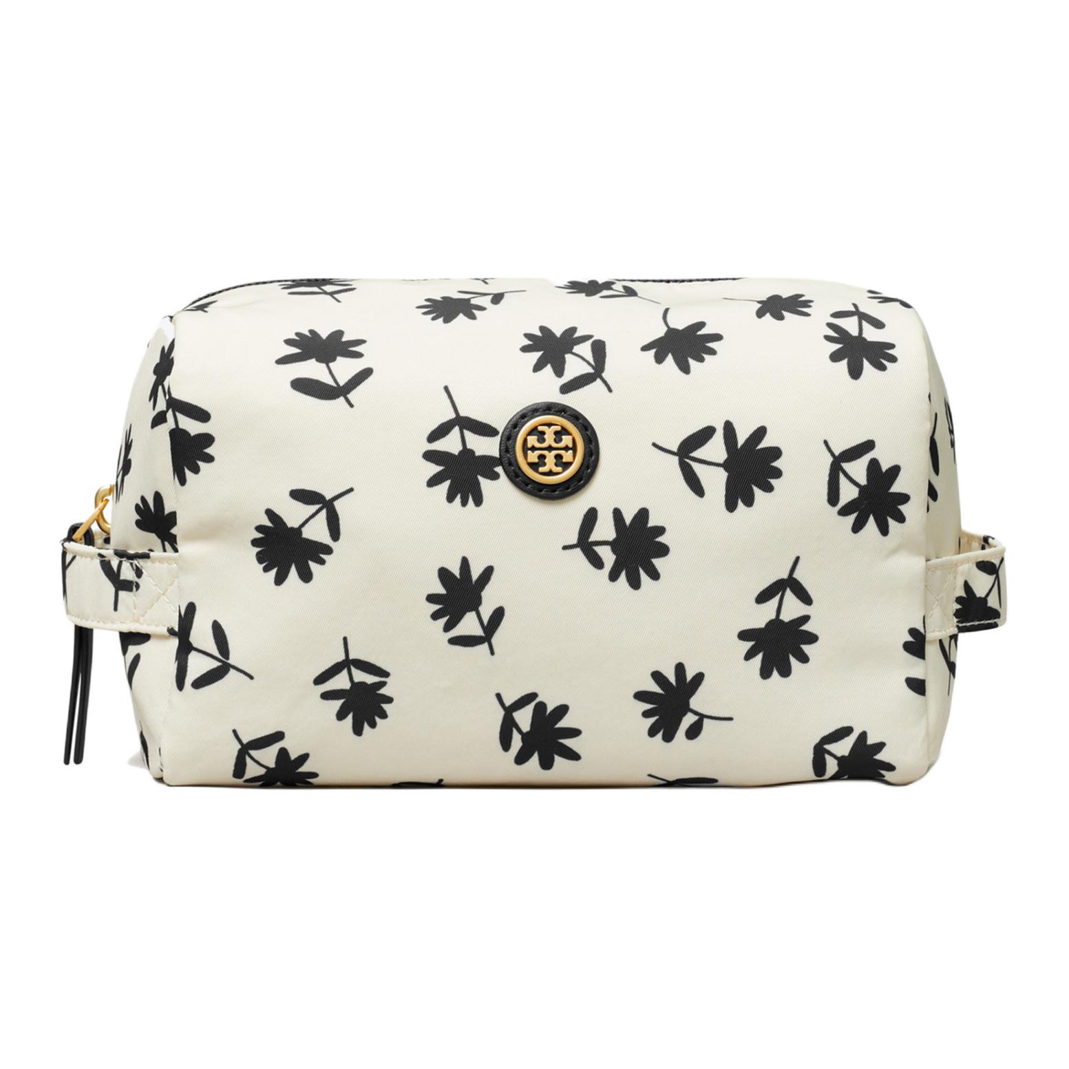 

TORY BURCH Косметичка Recycled Nylon большая женская Black Daisy Floral