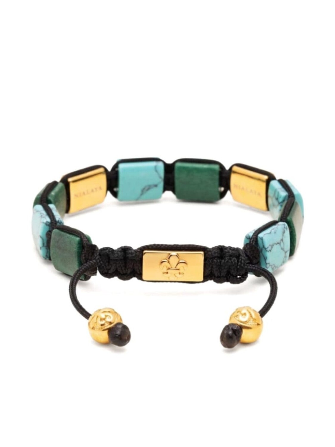 

Позолоченный браслет с плоскими бусинами Nialaya Jewelry