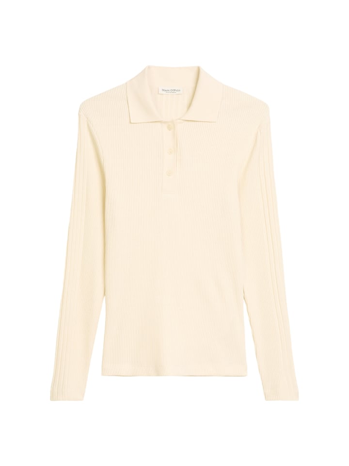 

Узкая рубашка-поло DfC с длинными рукавами в цвете Chalky Sand Marc O'Polo