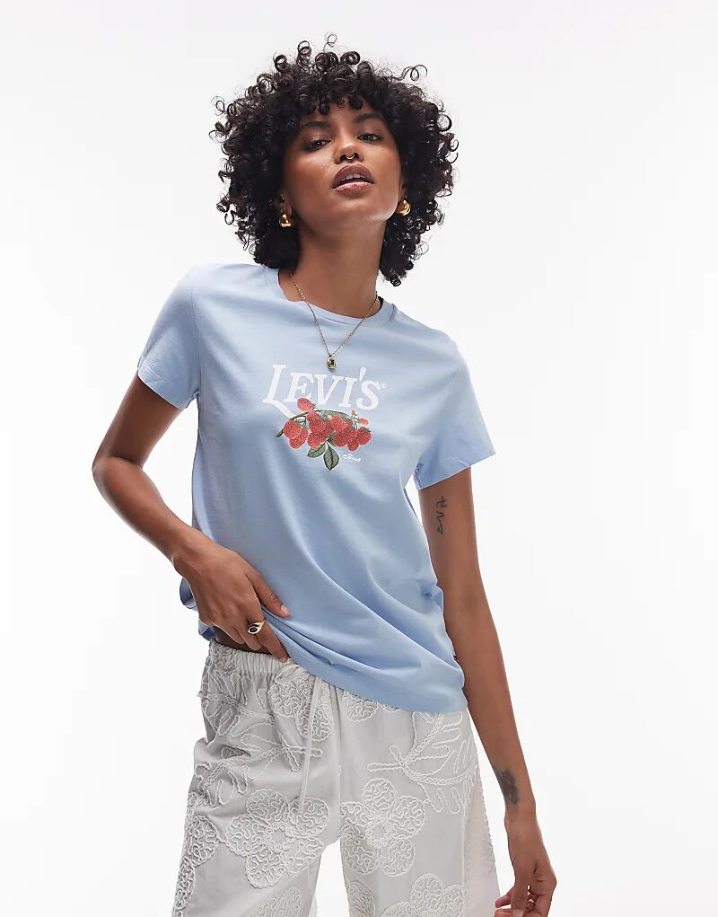 

Футболка Levi's Perfect с изображением фруктов синего цвета