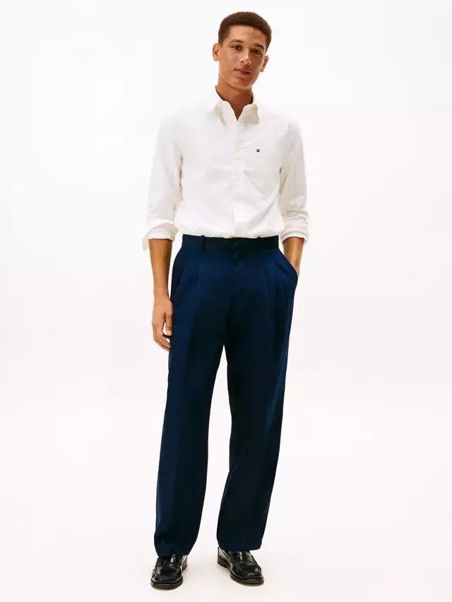 Рубашка Оксфорд из хлопка Heritage, стандартного кроя, в полоску Tommy Hilfiger, Ivory Silk — фото 3