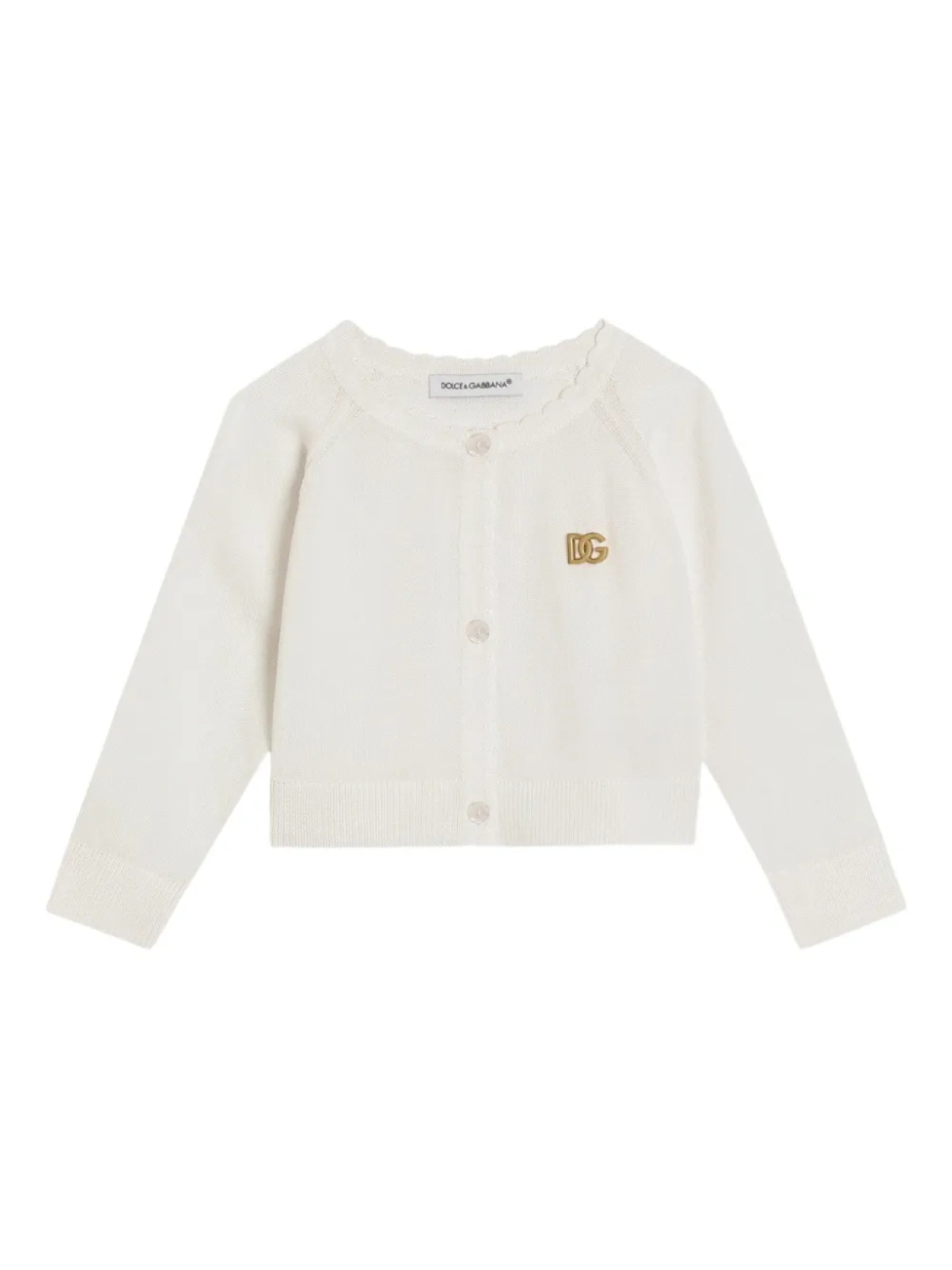 

Кардиган с аппликацией логотипа Dolce & Gabbana Kids, белый