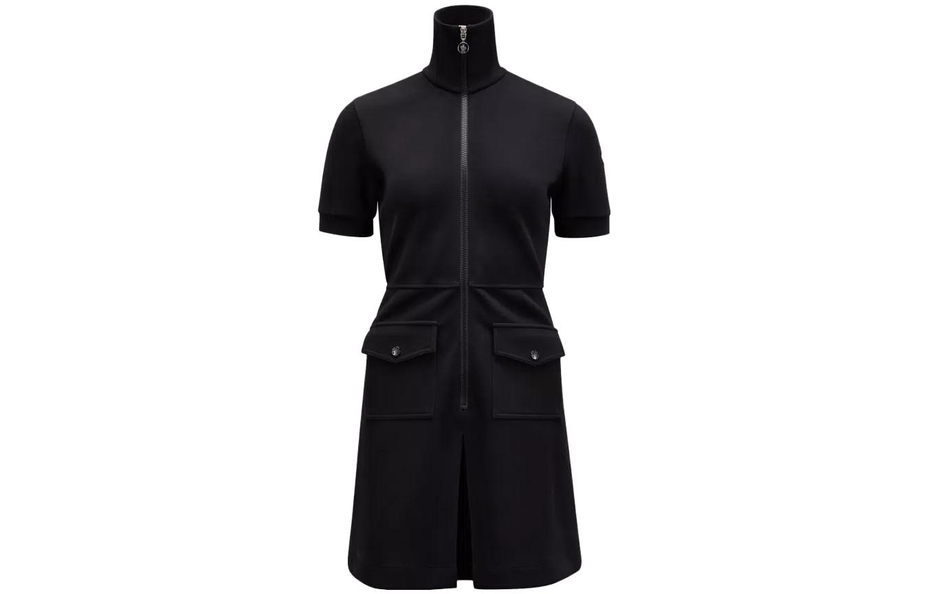 

Футболка поло с коротким рукавом женская черная Moncler