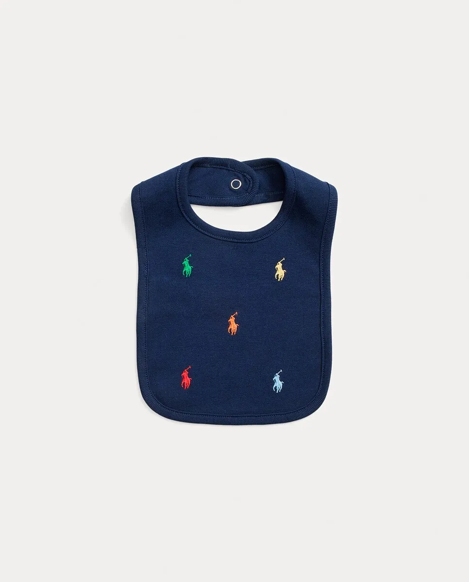 

Нагрудник для мальчика из темно-синего хлопка Polo Ralph Lauren, тёмно-синий