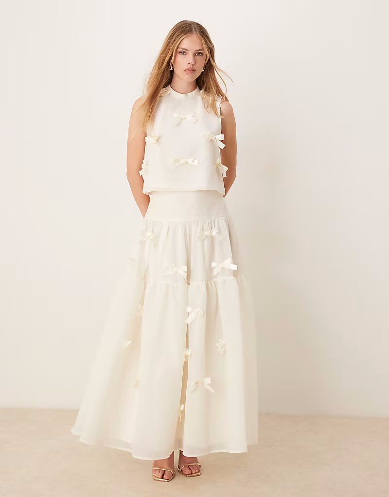 

Топ с бантом Sister Jane x ASOS белого цвета