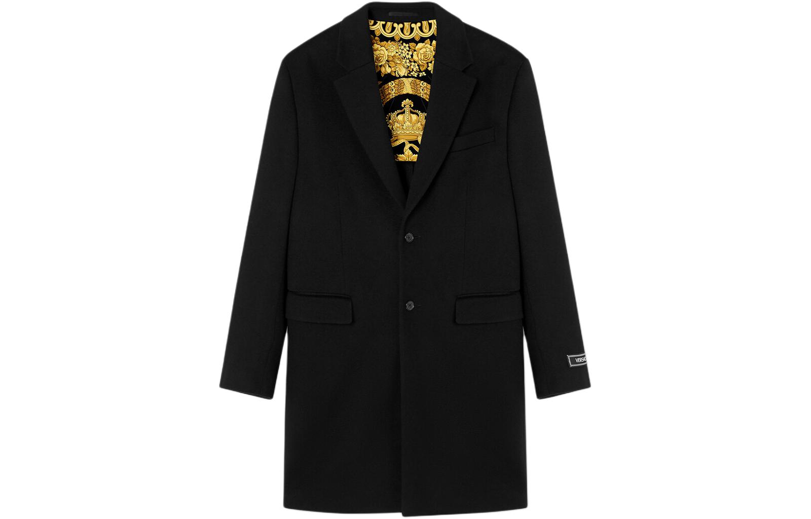 Длинный однобортный пиджак VERSACE, черный — фото 2