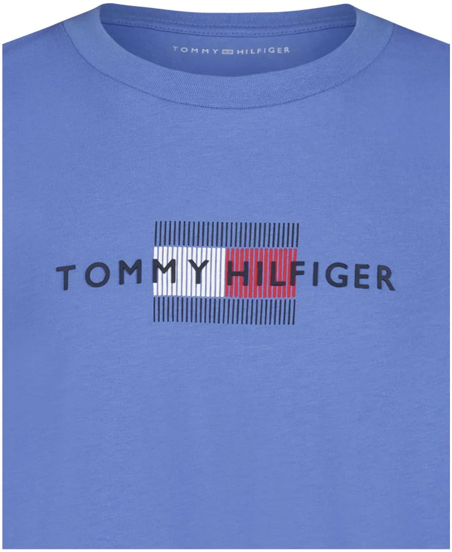 Детская футболка с коротким рукавом и линейным флагом (8-20 лет) Tommy Hilfiger, spring синий — фото 4