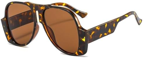 

Уникальные солнцезащитные очки для мужчин и женщин, винтажные, большие солнцезащитные очки с защитой от УФ-излучения UV400, крупногабаритные очки для женщин MTZJH, Leopard Brown