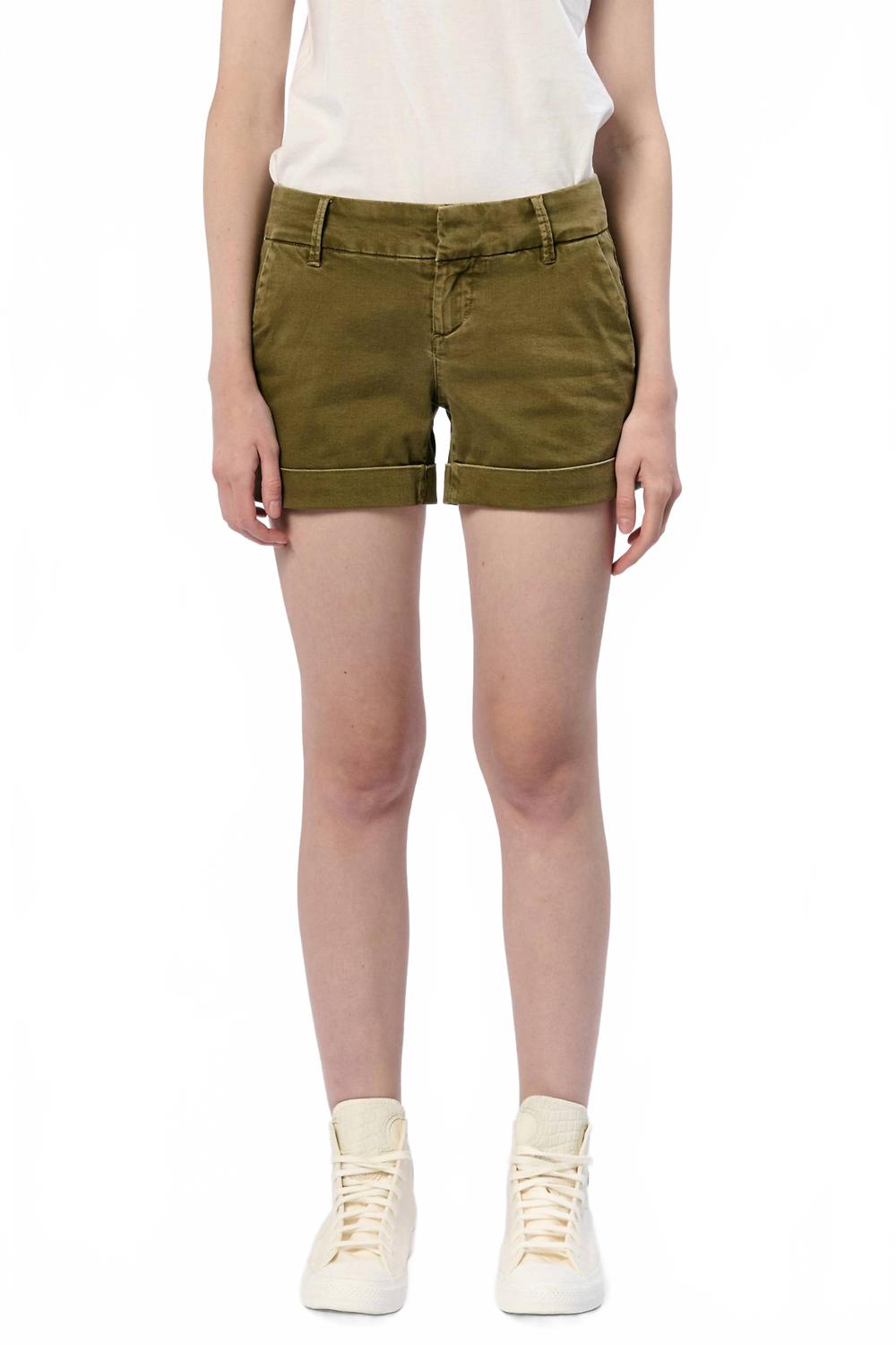 

Шорты Hampton Mid-Rise с подкатом в цвете Olive Branch DEAR JOHN DENIM