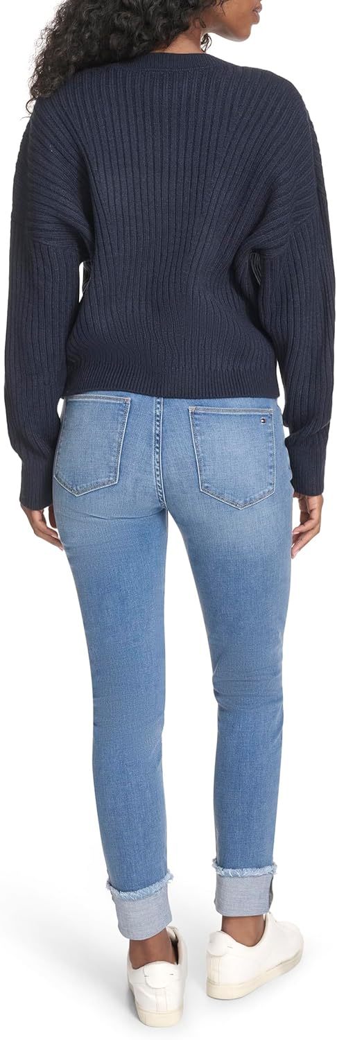 Женский однотонный свитер Bobbi с круглым вырезом Tommy Hilfiger, Sky Captain — фото 4