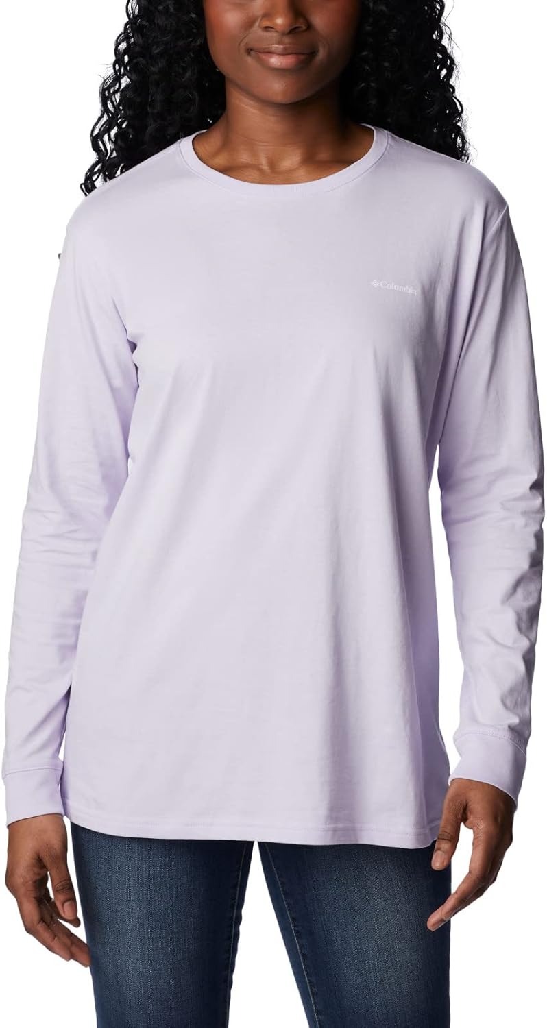 

Женская футболка Columbia North Cascades с длинным рукавом и принтом на спине, Purple Tint/Pdx Tested Tough Graphic, Фиолетовый, Женская футболка Columbia North Cascades с длинным рукавом и принтом на спине, Purple Tint/Pdx Tested Tough Graphic