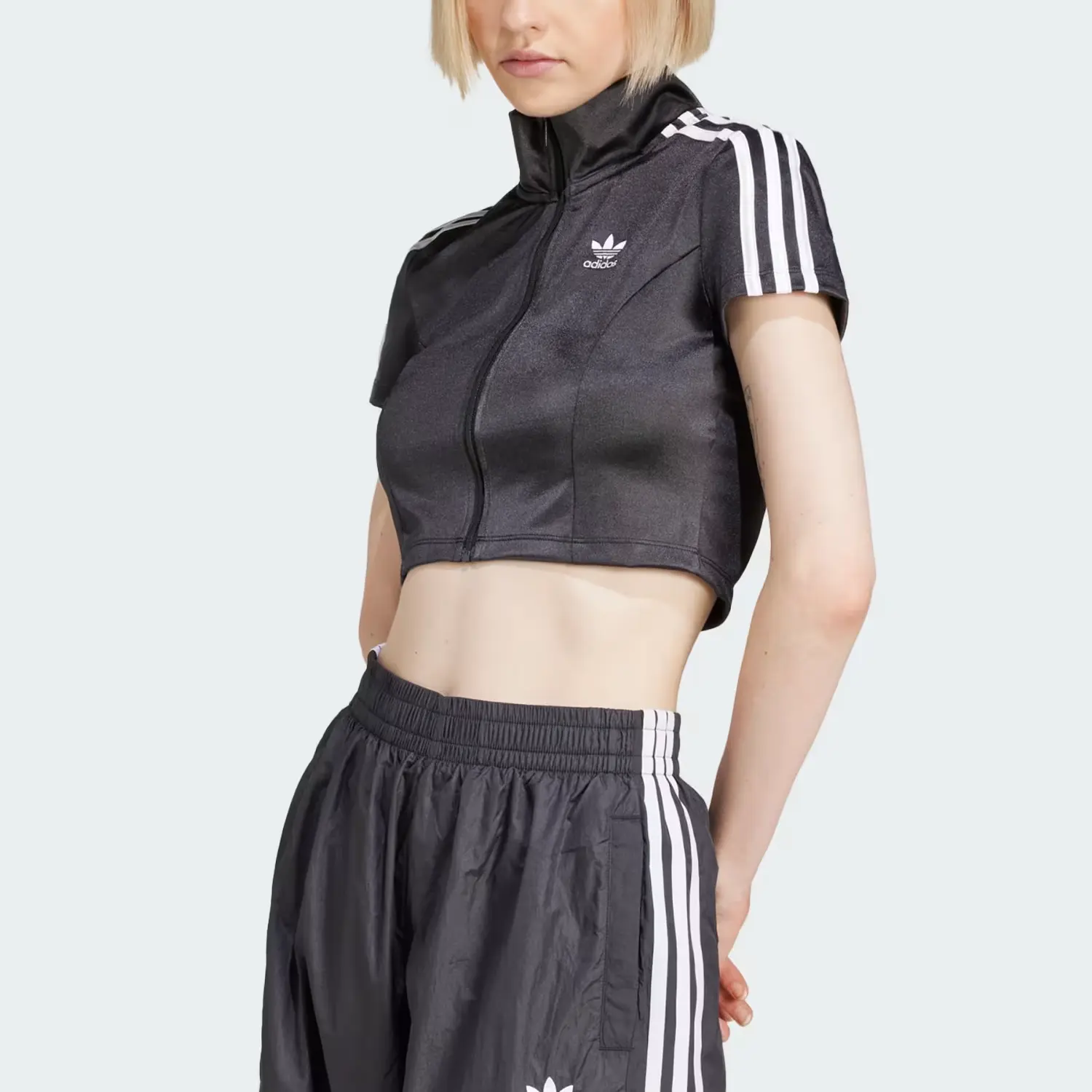 Adidas Originals Adidas Женский Adicolor Короткий Рукав Трек Длинный Рукав Топ Black — фото 4