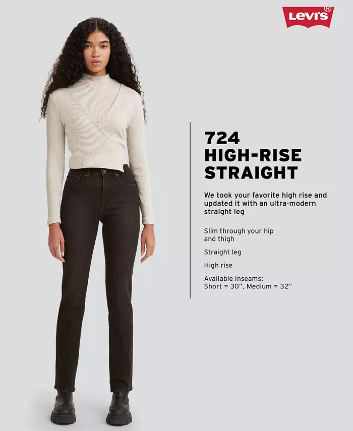 Женские джинсы 724 с прямыми штанинами Levi's, синий — фото 4