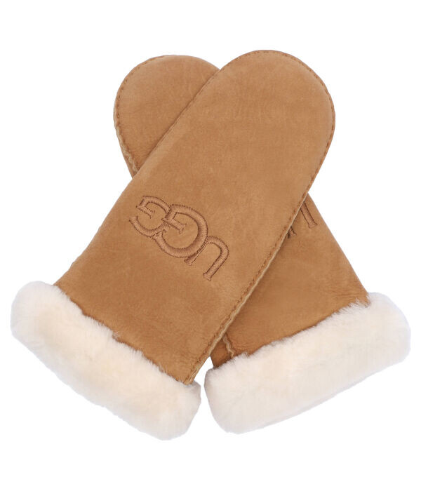 

Варежки женские Ugg замшевые с мехом, коричневый