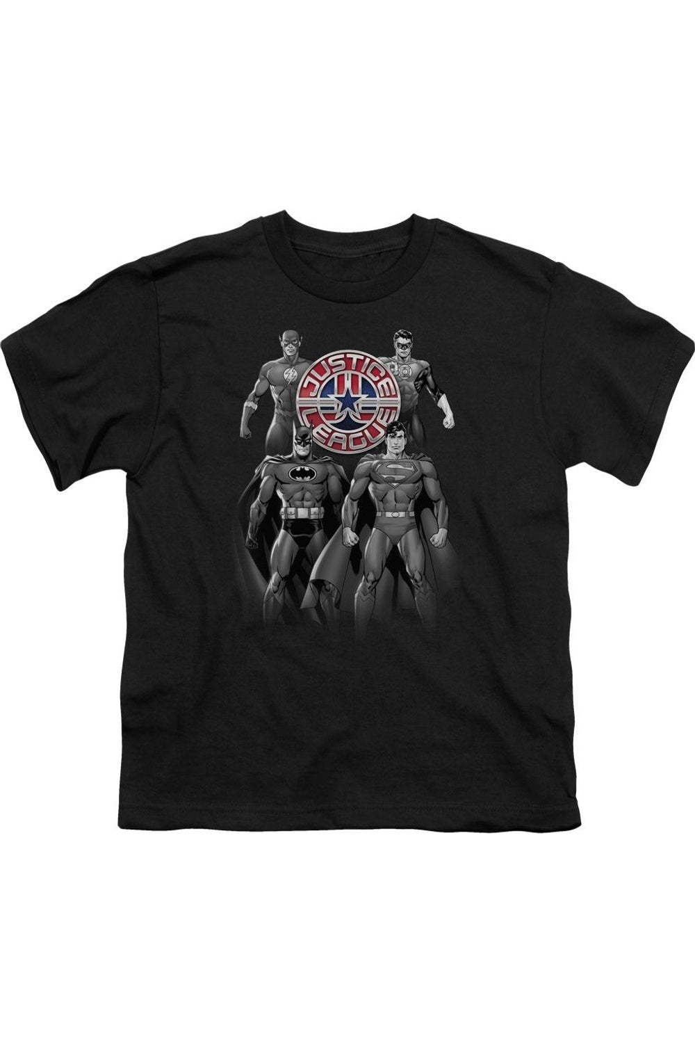 

Футболка с коротким рукавом для детей "Лига справедливости Америки: Оттенки серого" Gildan