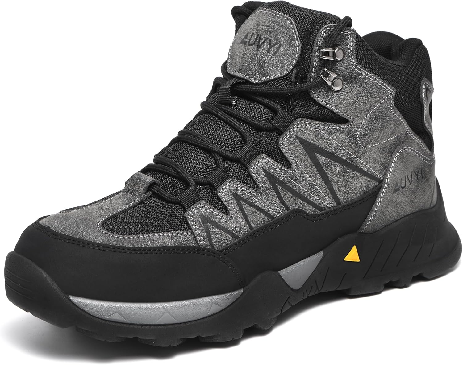 

Мужские ботинки AUVYI с стальным носком- защищающие от скольжения и ударов кожаные ботинки с широким носком для строительства и промышленного использования, черный