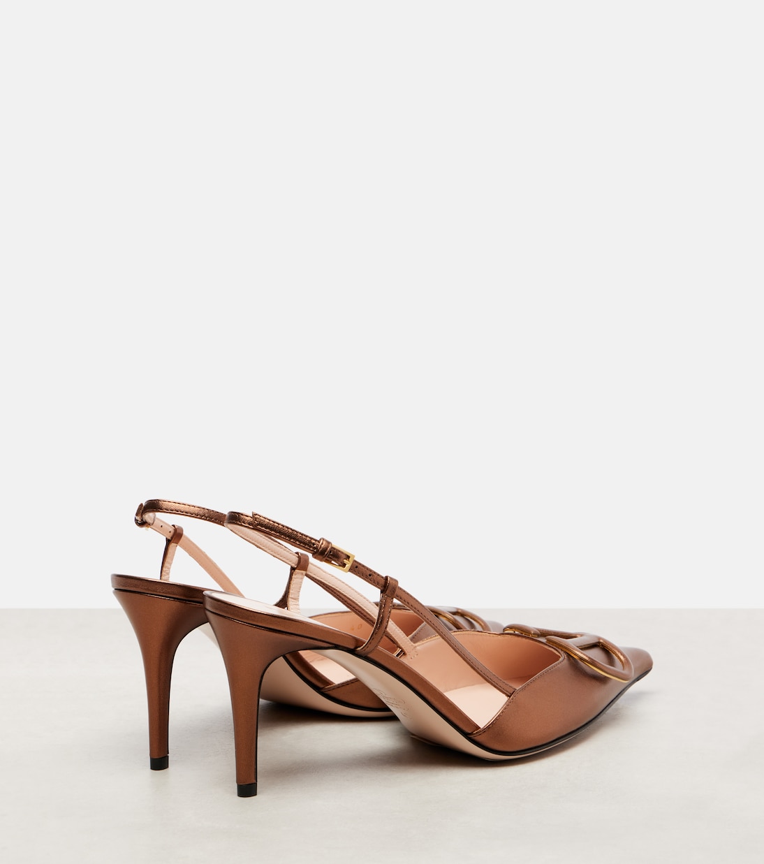 Туфли VLogo Signature 80 на кожаной ремешке Valentino Garavani, Dark Bronze — фото 2