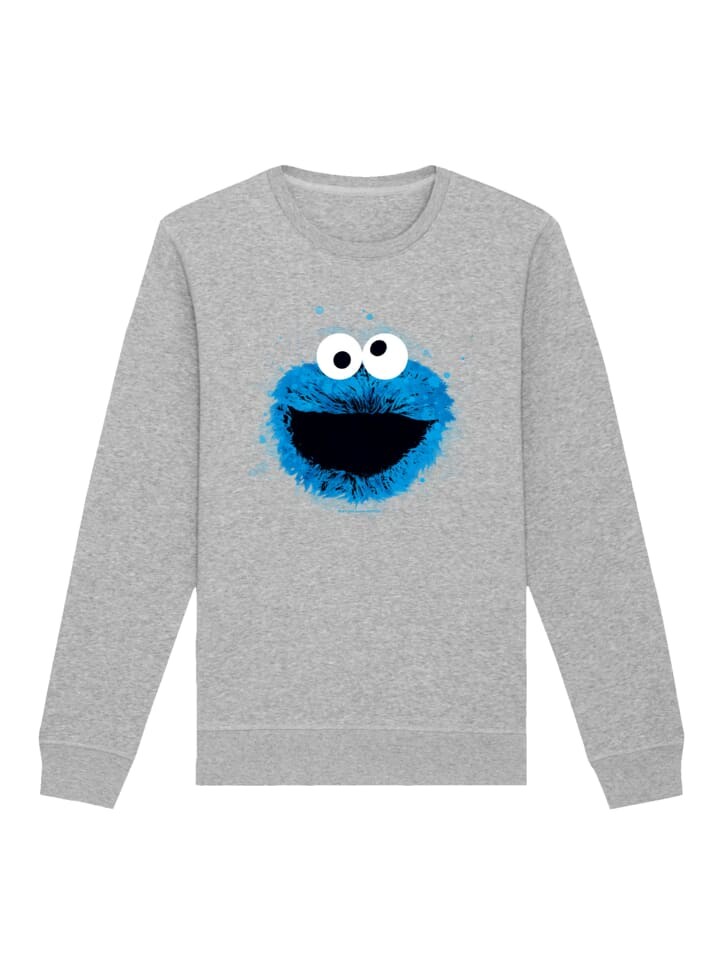 

Толстовка F4NT4STIC Sweatshirt Sesamstraße Cookie Monster Watercolor, пятнистый серый