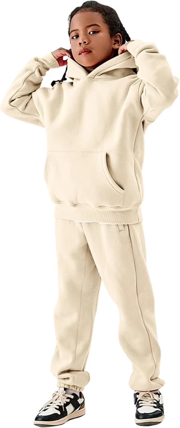 Детский спортивный костюм из флиса COZYPOIN, комплект из толстовки и брюк, Beige