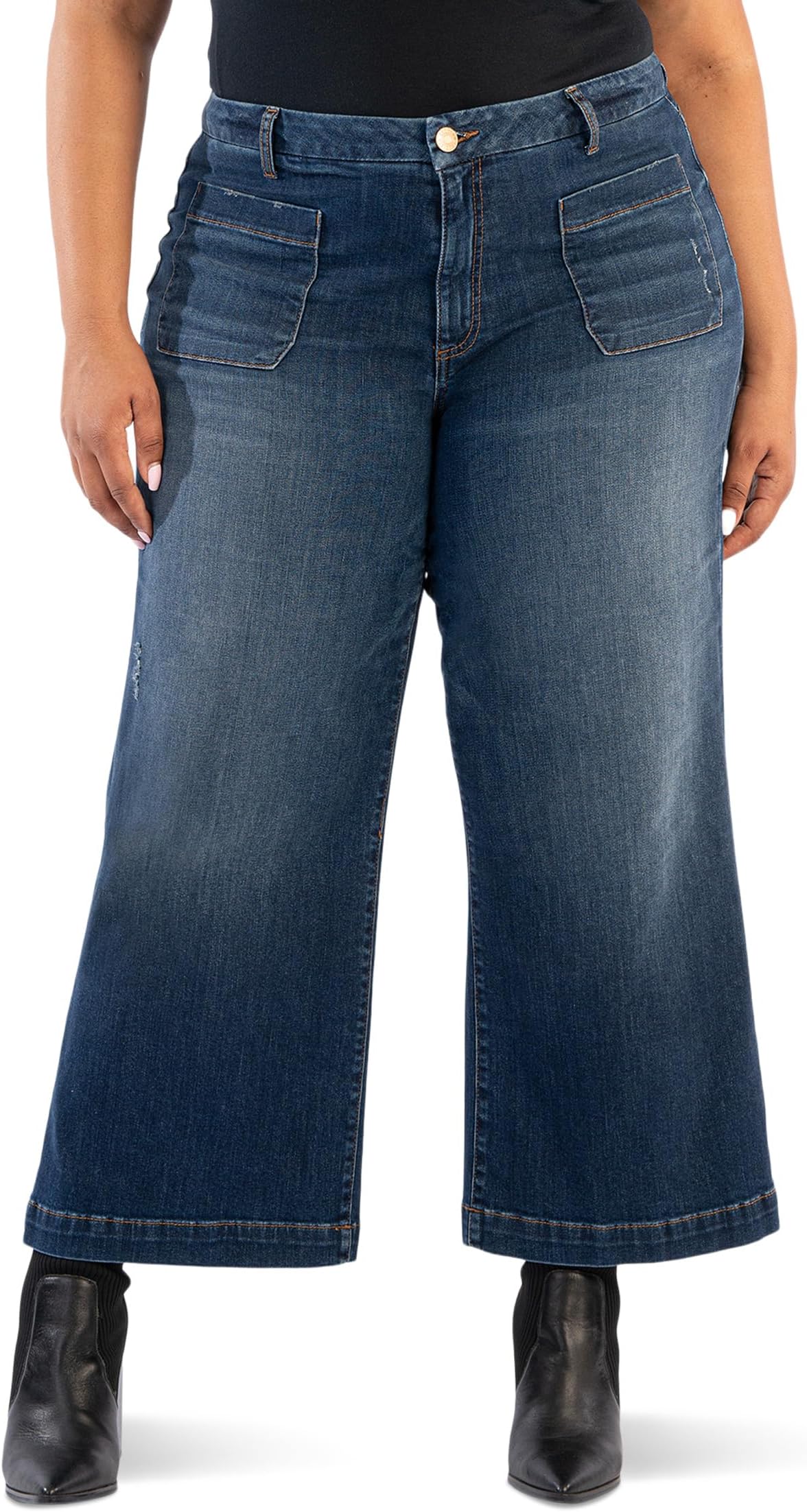 

Джинсы KUT from the Kloth Plus Meg High Rise Wide Leg Patch Pockets - Reg Hem, цвет Waiting