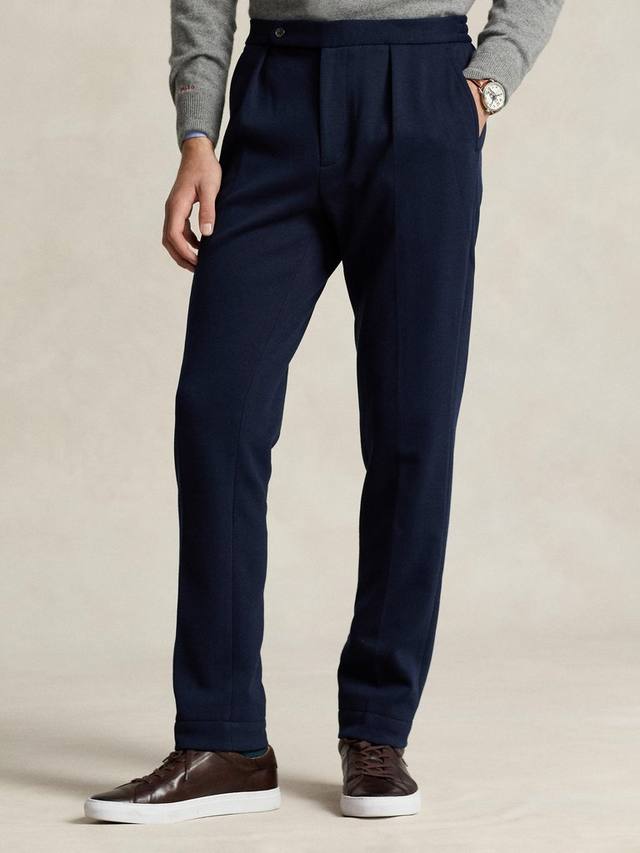 

Брюки для костюма из двойного трикотажа в складку Ralph Lauren, цвет Aviator Navy