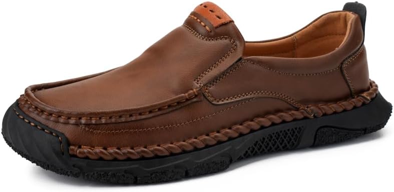 

Мужские классические кожаные лоферы, черные и коричневые, повседневные мокасины с комфортной стелькой, удобные туфли без шнурков Generic