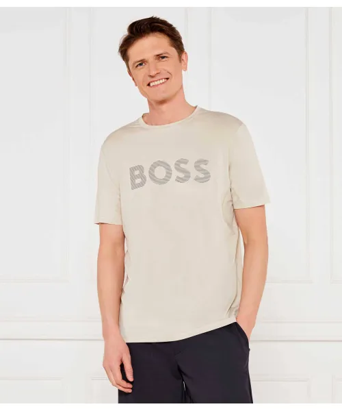 

Футболка Active Tee Slim fit Boss Green, бежевый