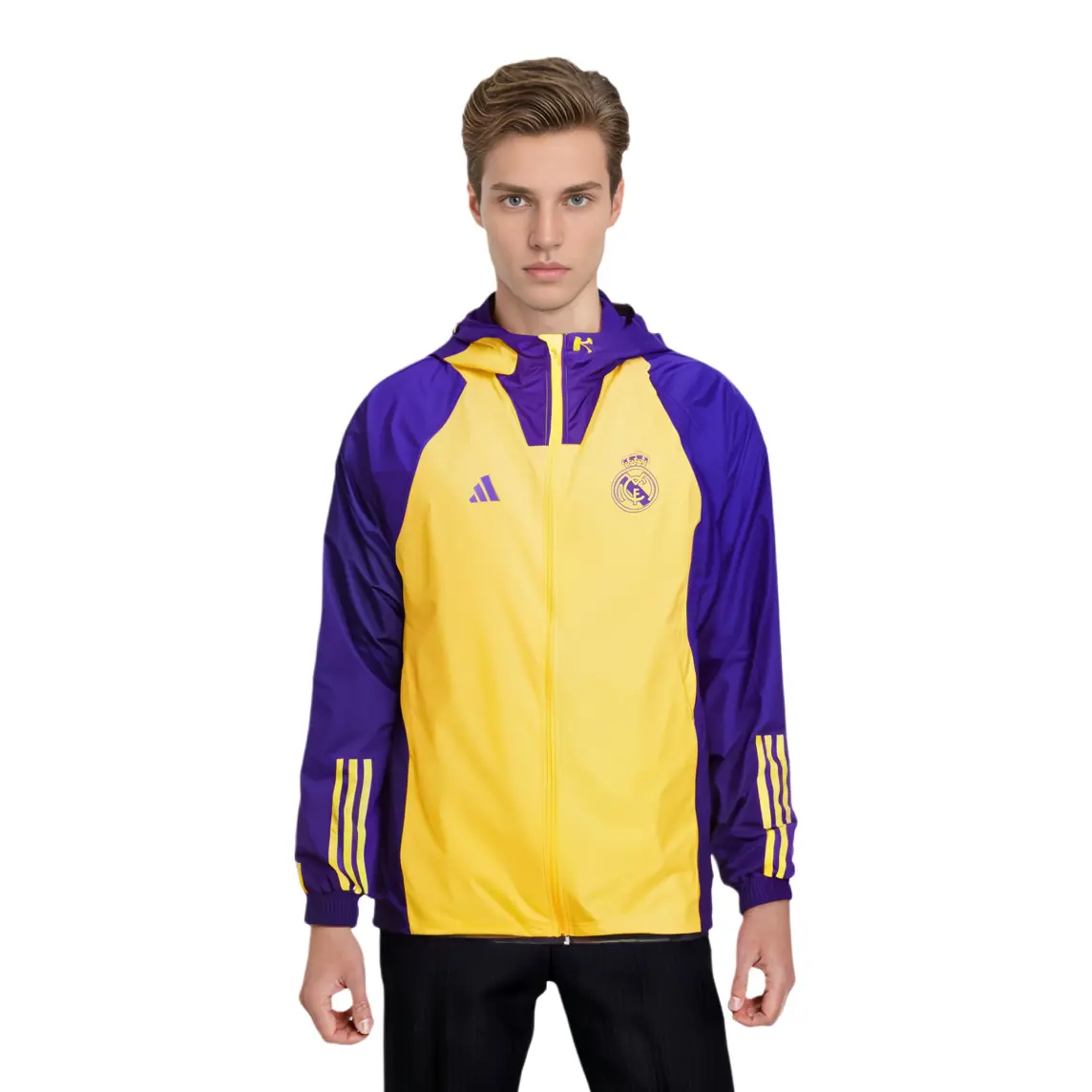 Куртка Adidas Unisex Real Madrid фиолетовая жёлтая — фото 4