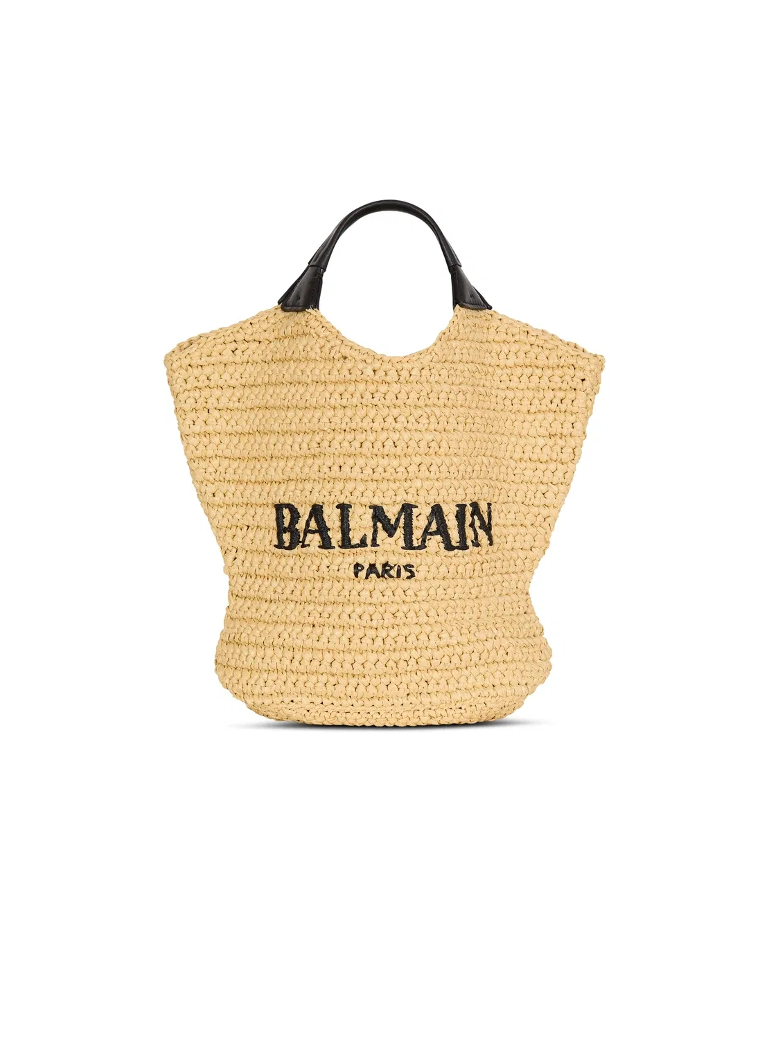 Мини-сумка-тоут BALMAIN, связанная крючком, бежевый