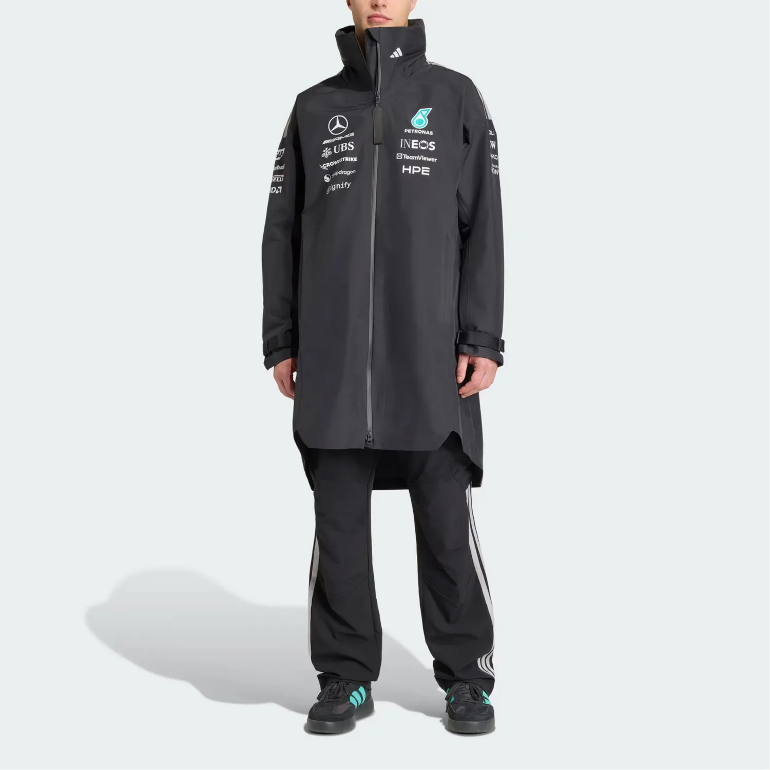 Куртка-парка MERCEDES AMG PETRONAS FORMULA 1 TEAM RAIN мужская Adidas, черный — фото 3