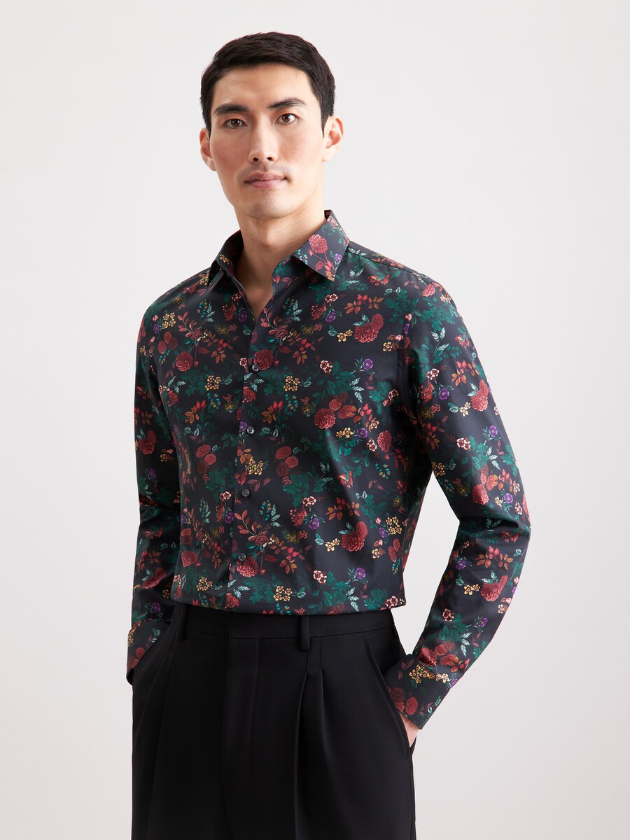 

Рубашка делового кроя Slim Fit SEIDENSTICKER Schwarze Rose, Mixed Colors