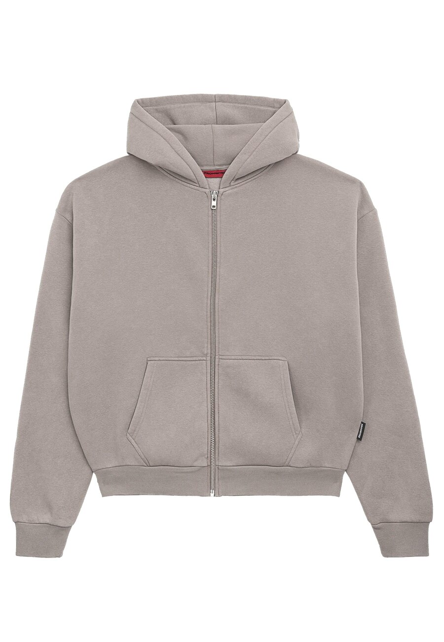 

Толстовка с капюшоном на молнии Prohibited, серо-коричневый