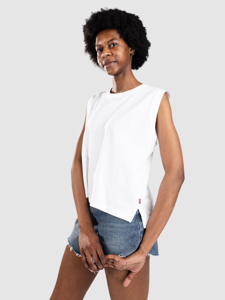 Топ танк Levi's Boxy Tank Top, white/slub
