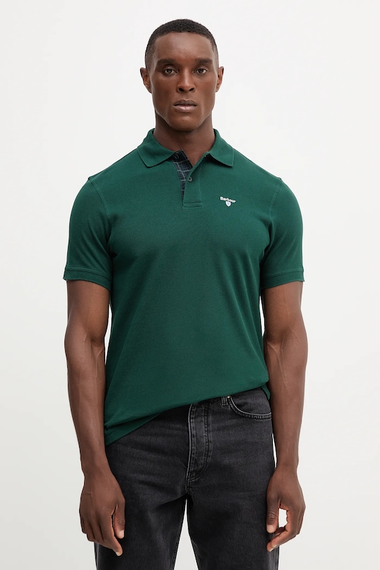 

Хлопковое поло Tartan Pique Polo Barbour, зеленый