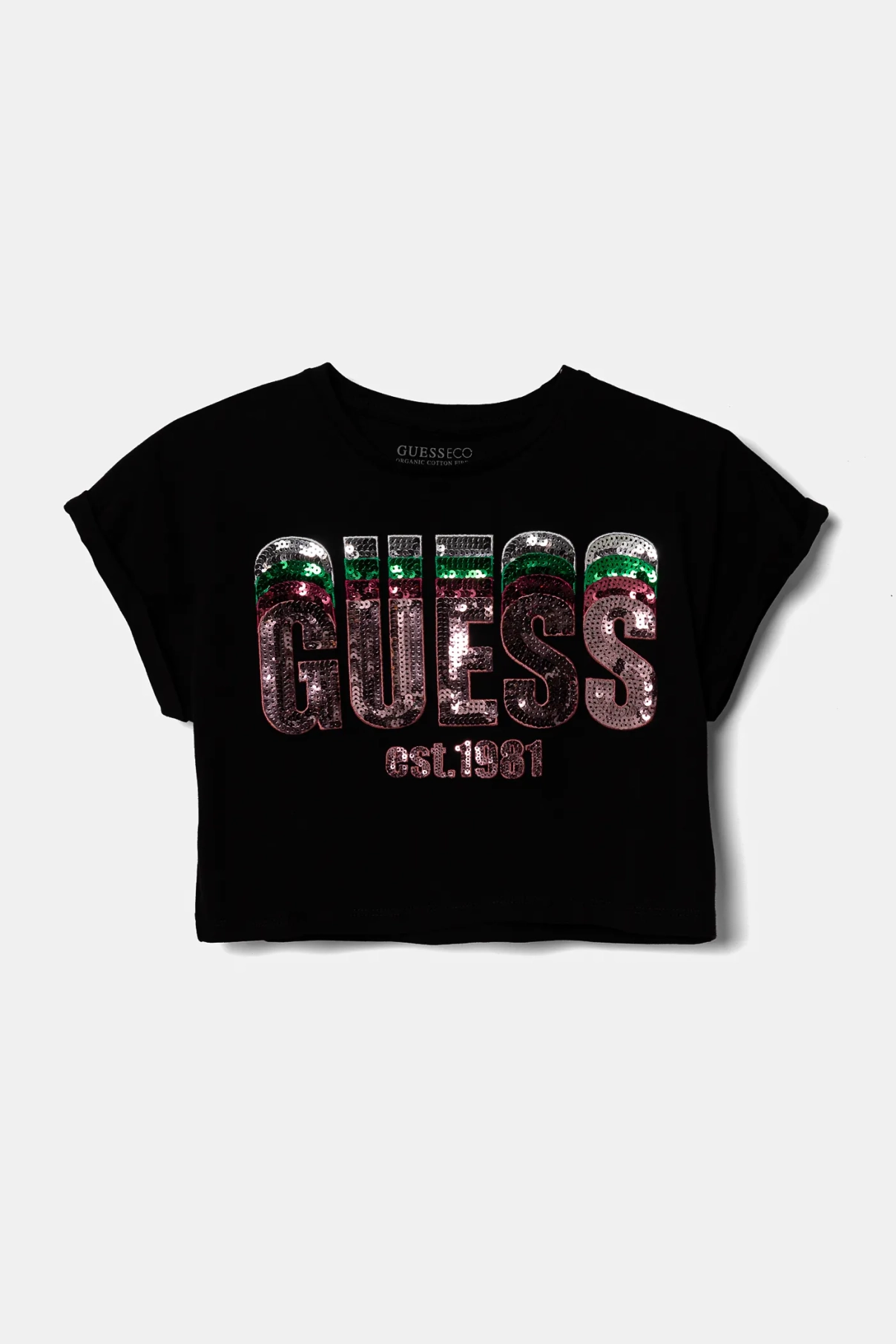 

Хлопковая футболка для детей Guess, черный