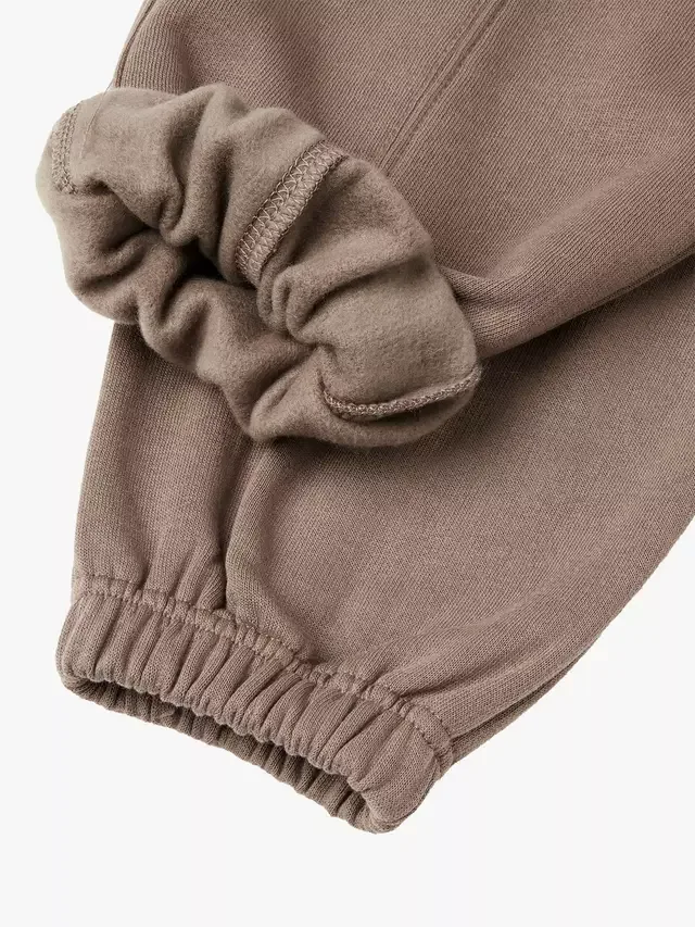 Детские спортивные брюки из хлопкового флиса с завязками, коричневые Benetton — фото 3