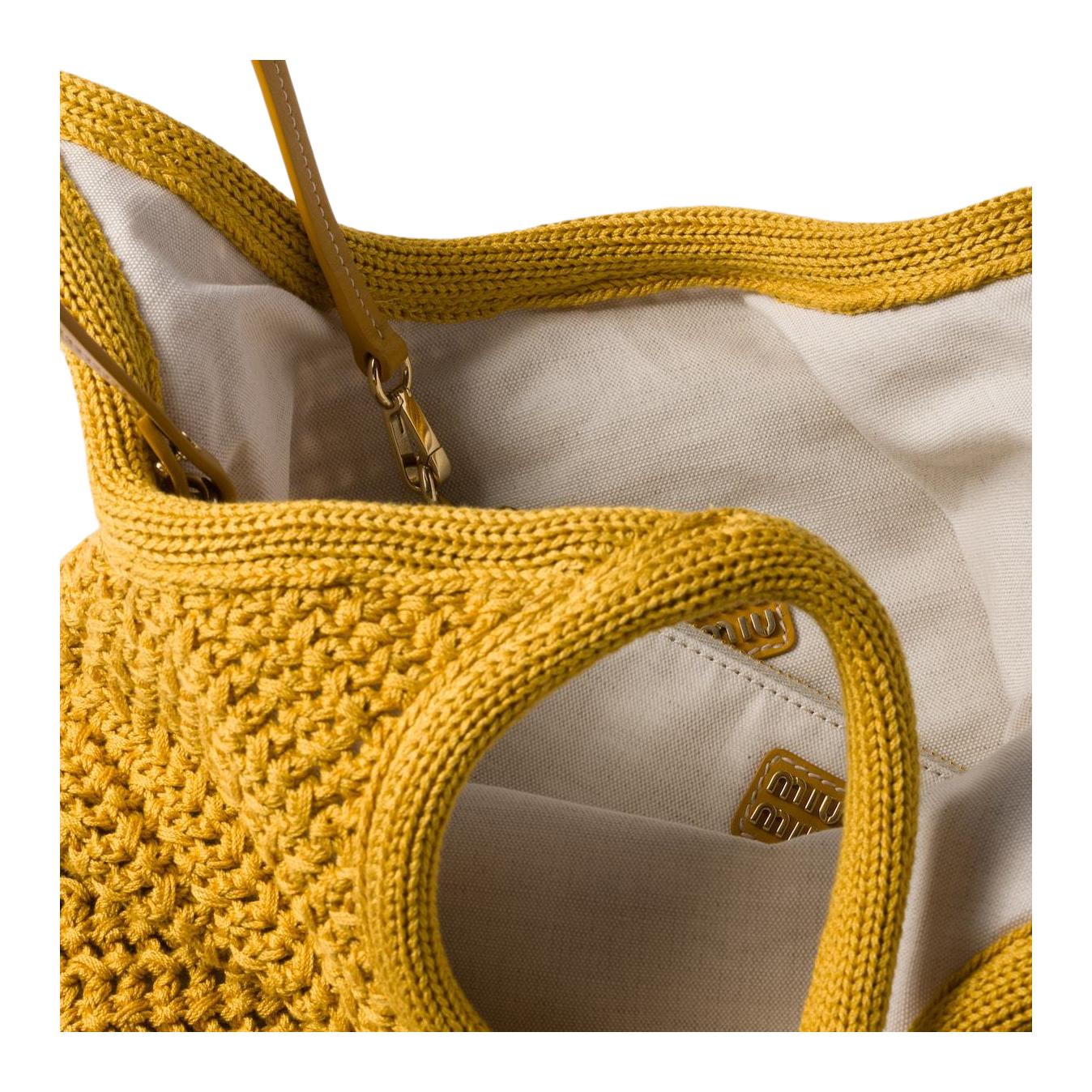 Сумка Ivy Cotton Tote, шоппер, через плечо, женская, цвета охры MIU MIU, basic set (bag+dust bag) — фото 4