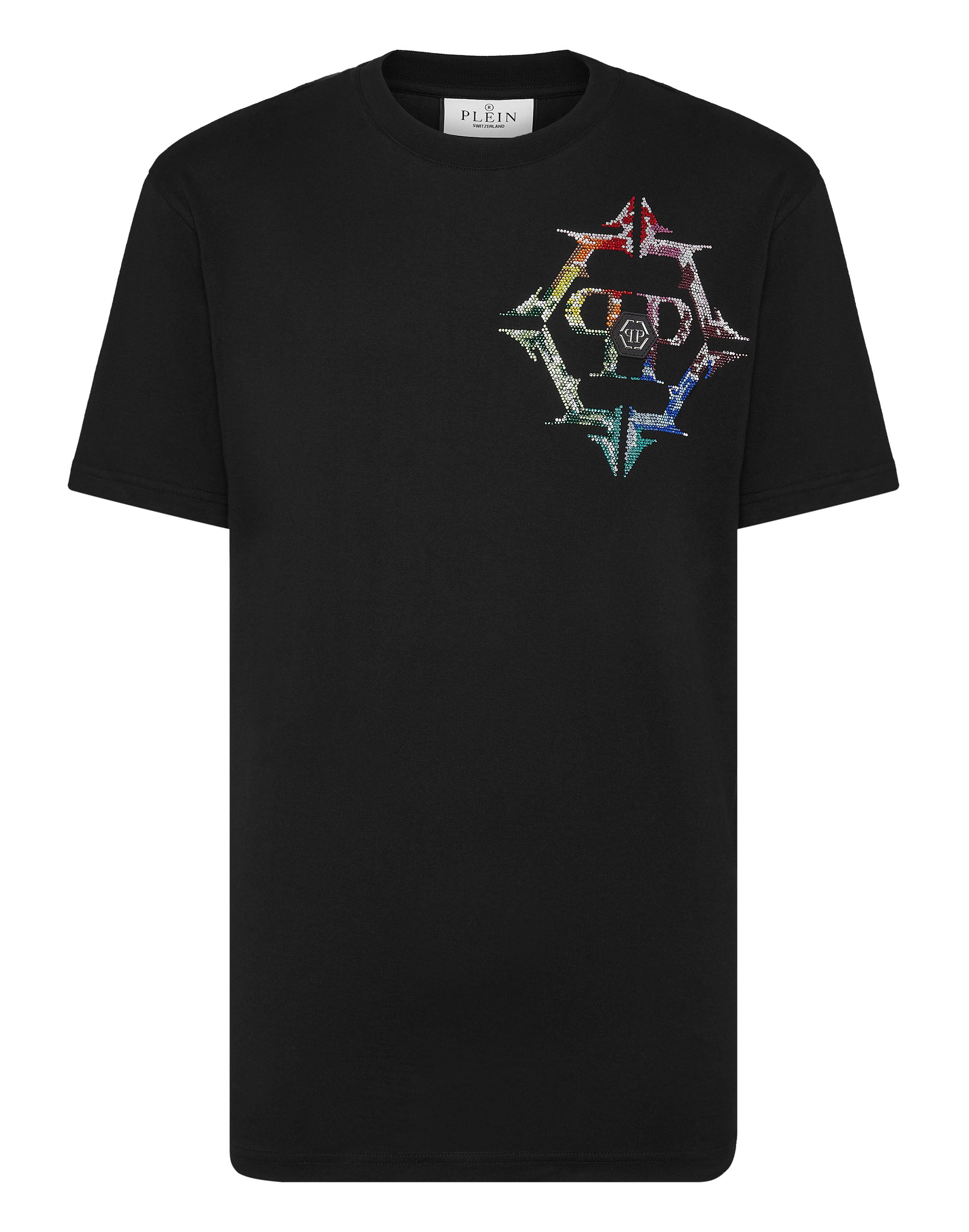 

Футболка с круглым вырезом SS Chrome PHILIPP PLEIN, черный/мультиколор