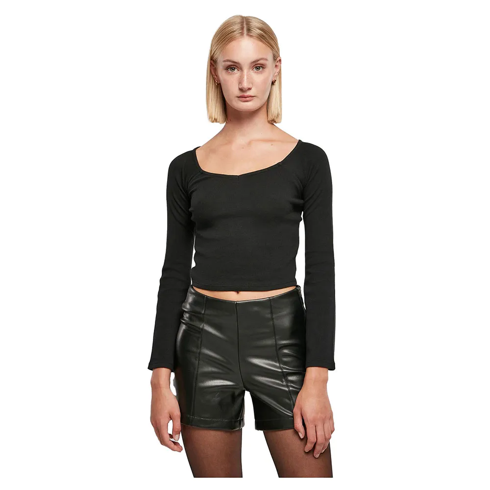 

Футболка Urban Classics Short Rib Wide V-Neck Long Sleeve V Neck, черный