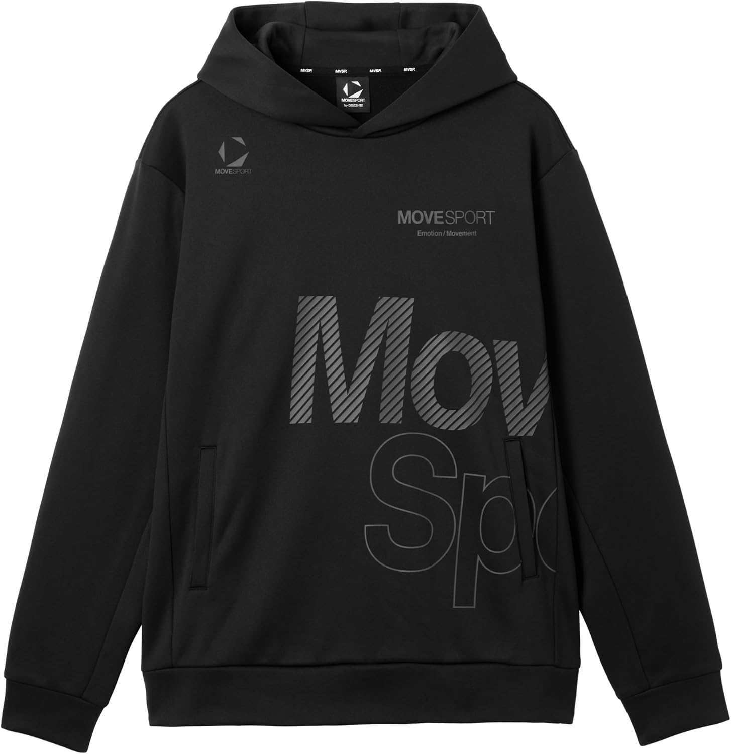 

Мужская толстовка Move Sports ST5FSW42M, на флисовой подкладке, с большим логотипом, эластичная, для тренировок, бега, ходьбы Movesport