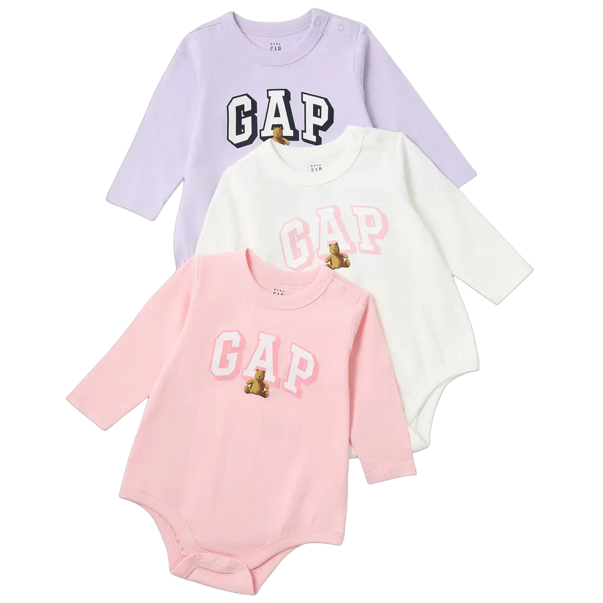 

Три боди для младенцев и малышей GAP, светло-фиолетовый