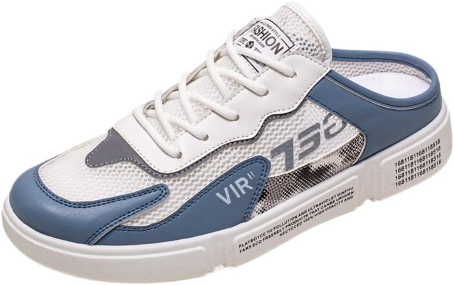 

Кроссовки без спины для мужчин, широкие кроссовки Mule, надевающиеся домашние тапочки, платформа без скольжения, массивная подошва, шнуровка, дышащая сетка, легкие комфортные горки, повседневная спортивная обувь, бег на открытом воздухе Geerta,...