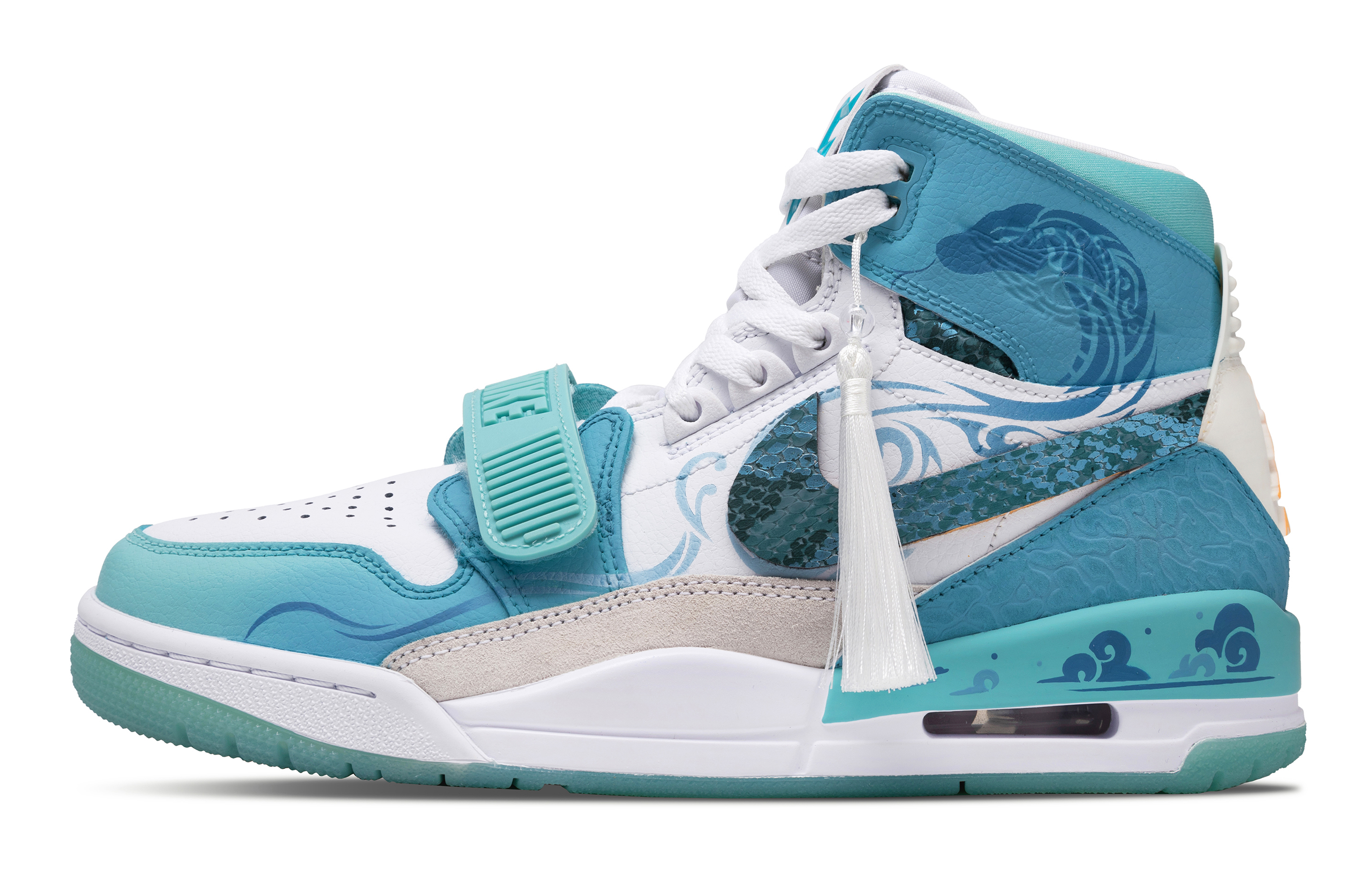 

Jordan Баскетбольные кроссовки Legacy 312 Qinghe с высоким берцем, износостойкие, мужские, цвет "павлинье сине-зеленый"